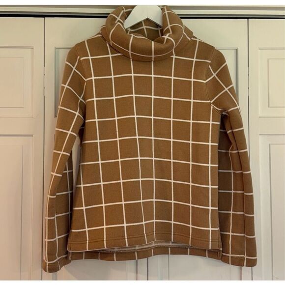 J.Crew windowpane fleece lined turtleneck sweater M - Picture 2 of 8